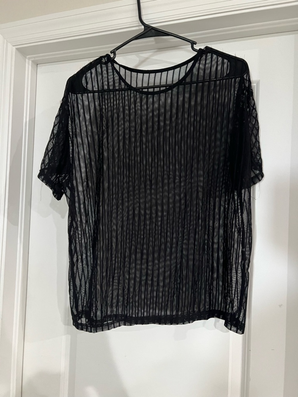 Black Sheer Short-Sleeve Top - Women's Layering Tee